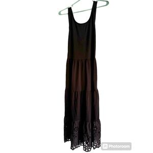 Jersey J Crew Maxi Dress with Cross Back and Eyelet Hem